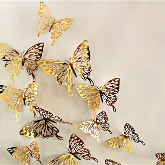 Golden Butterflies Wall Decor - Picture 3 of 4